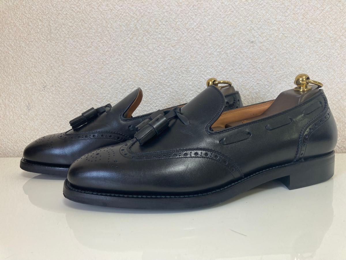 【極美品】SCOTCH GRAIN ウィングチップ タッセルローファー 黒 極美品】SCOTCH GRAIN ウィングチップ タッセルローファー