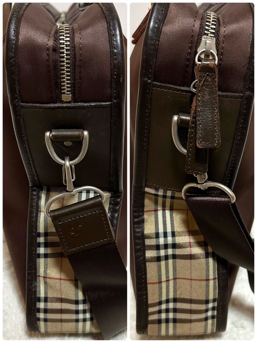 Burberry A4収納可 ブリーフケース ビジネスバッグ ノバチェック バーバリーブラックレーベル ノバチェック ビジネスバッグ