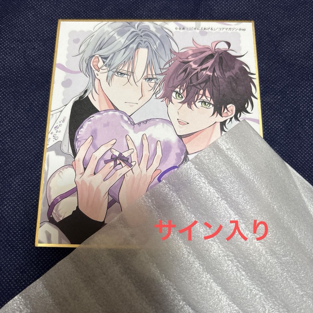 直筆サイン入り drap 25周年記念展 ミニ色紙 佐倉リコ ぜんぶあげる 佐倉リコdrap 25周年記念展 アニメイトオンリーショップ サイン