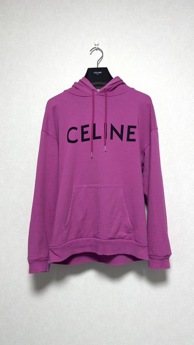 Celine セリーヌ BLASON フロック フーディー ロゴ 関税込 セリーヌ CELINE 21SS ロゴフーディー ピンク XS|Yahoo!フリマ