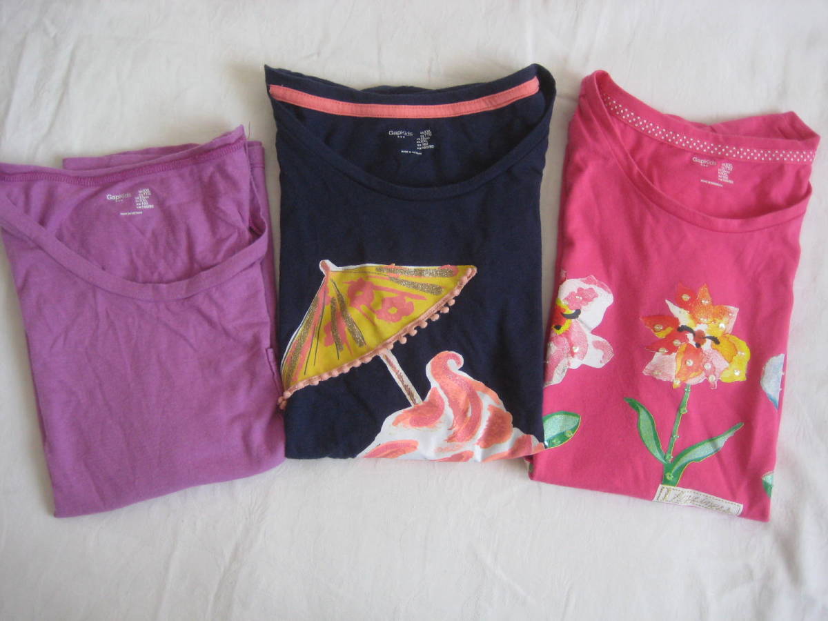 GAP kids 半袖Tシャツ 3枚 XXL 160サイズ ピンク ネイビー パープル ギャップ
