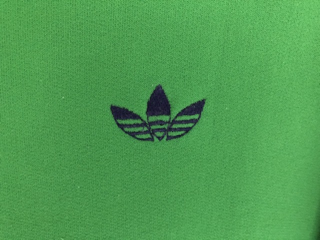 70s Adidas Франция производства тянуть over модель Parker Vert зеленый Vintage джерси VENTEXte Caro goadidas made in FRANCE