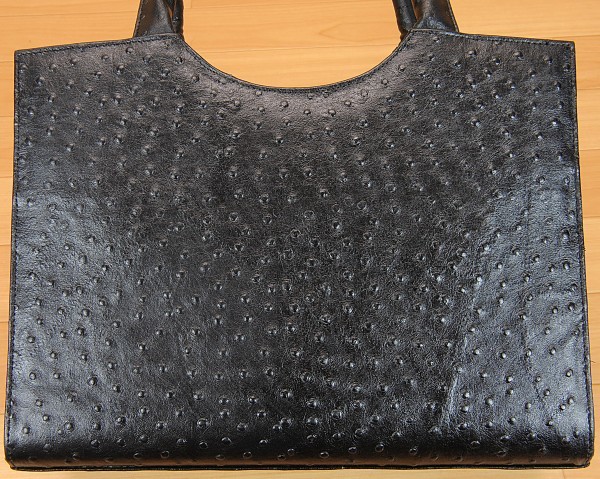  прекрасный товар Ostrich сумка чёрный [2B51] товары долгосрочного хранения натуральная кожа кожа производства женский для женщин 