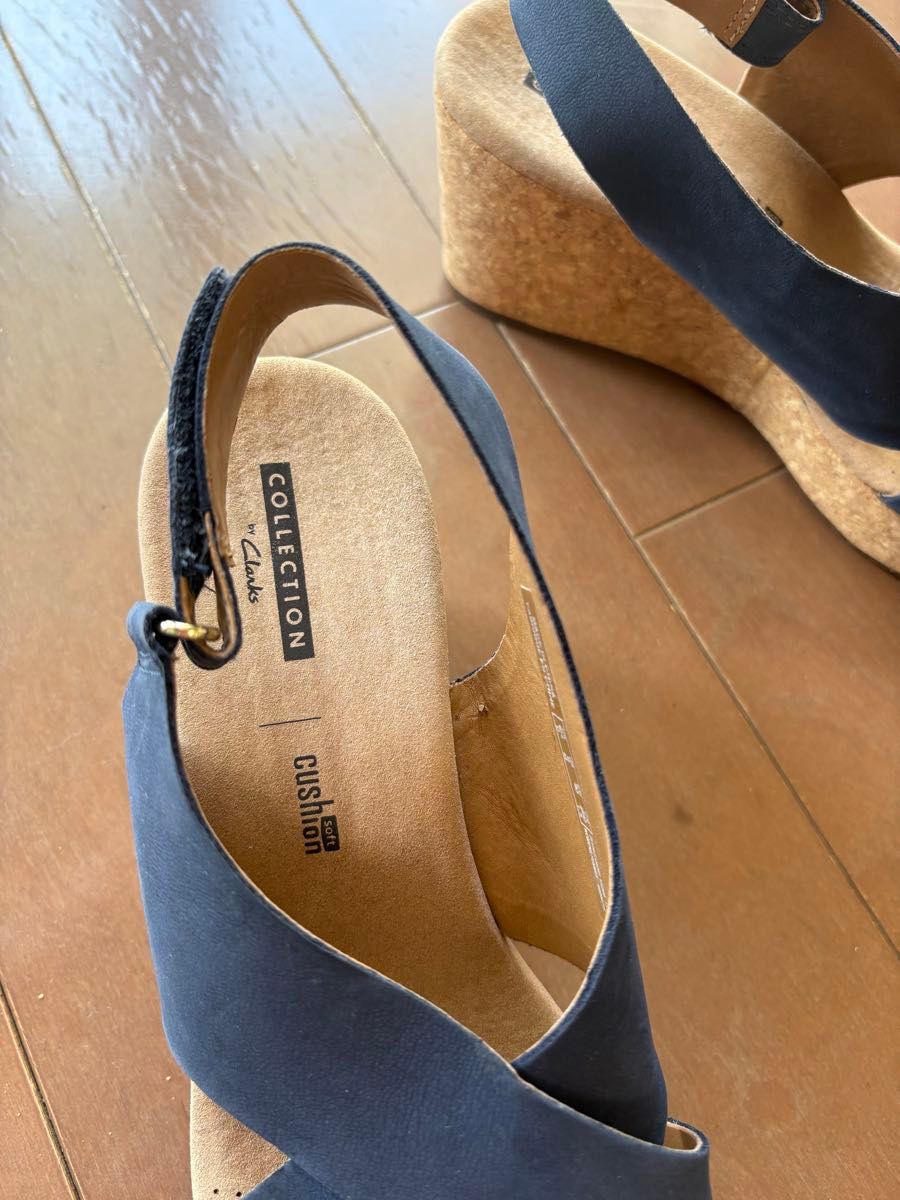 CLARKS サンダル 軽量 ウエッジ ストラップ ネイビー Clarks Collection ウェッジサンダル ネイビー 24 5cm|Yahoo