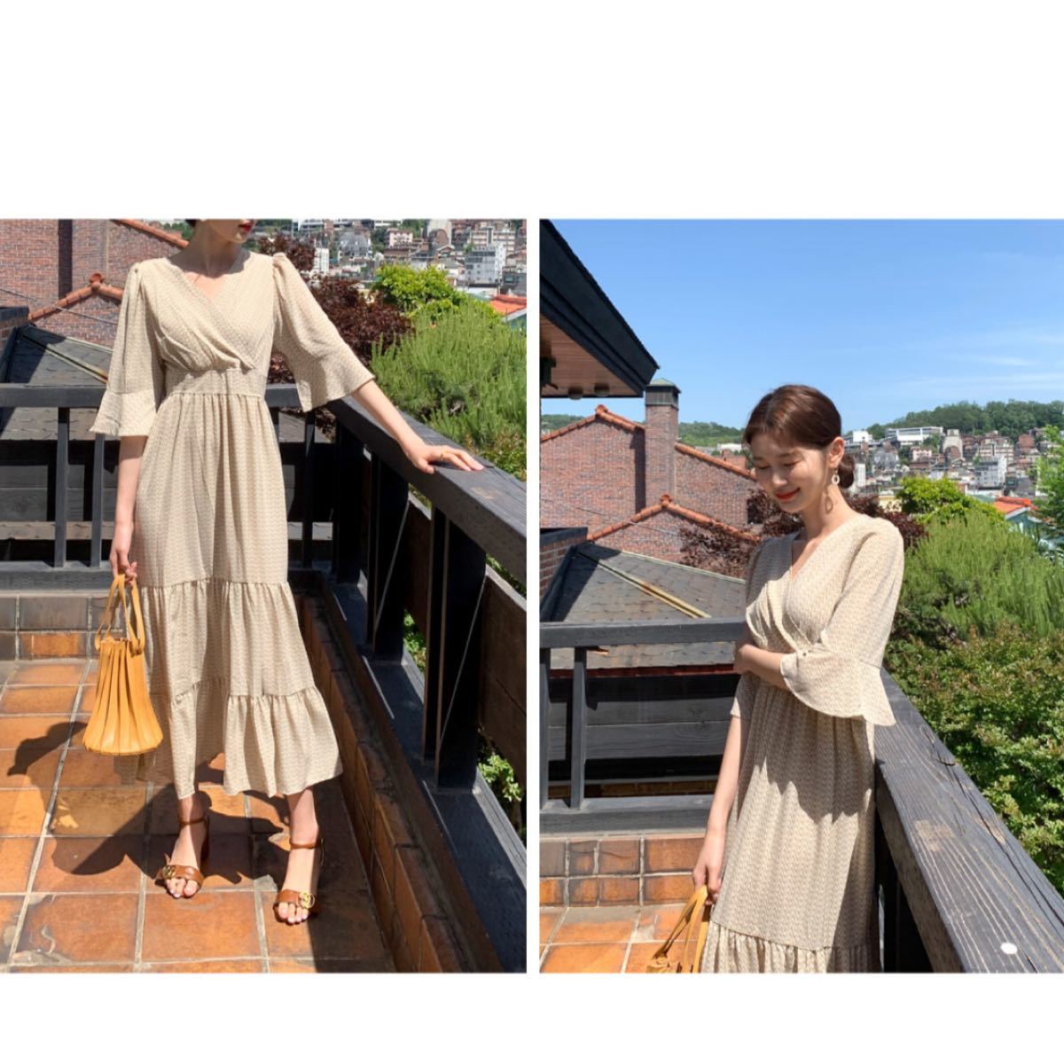 Paypayフリマ 夏ワンピース ジグザグパターンワンピース Paypayフリマ 夏ワンピース ジグザグパターンワンピース