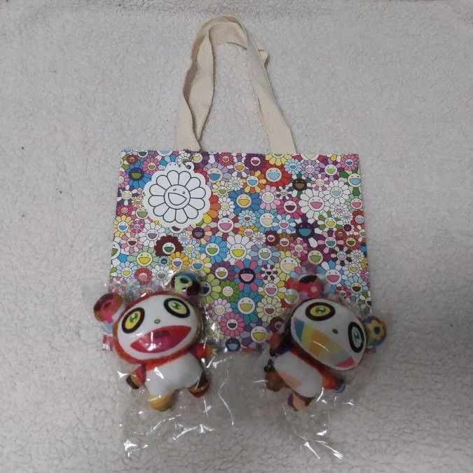 ★セット売りラスト★ 村上隆 親子パンダ キーチェーン カイカイキキ 1セット限定 ショッパー付き 親子セット 村上隆 ぬいぐるみ