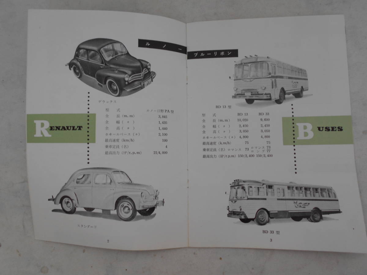 旧車　日野　ディーゼル　カタログ　ルノー　ブルーリボン　バス　1957年　昭和レトロ　_画像2