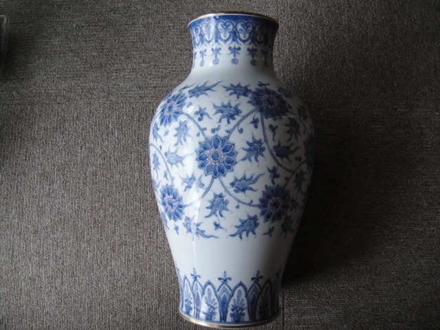  Imperial Family purveyor Ookura Touen made in Japan [ hand ..].. Tang .36cm vase beautiful goods 