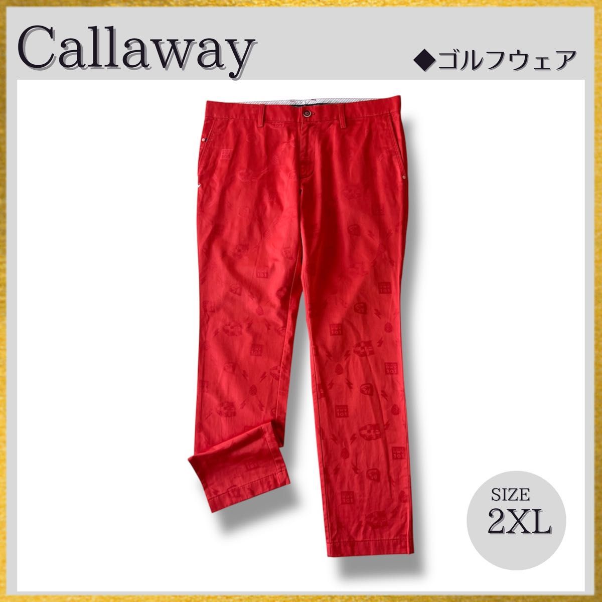 Callaway GOLF キャロウェイゴルフ レッド カジュアルパンツ M 大きいサイズ2XL】Callaway キャロウェイ ゴルフウェア