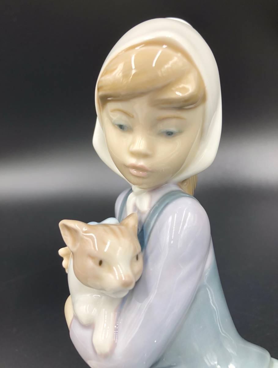 絶版 リヤドロ Lladro 少女と猫と犬 Little Friskies 5032