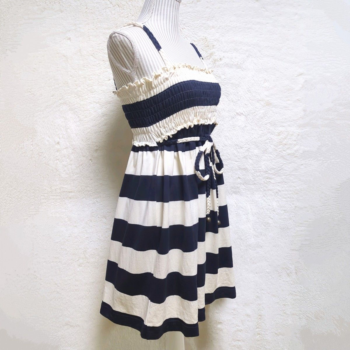 Burberry Blue Label 透かしあみキャミソールワンピース 希少 美品 BURBERRY BLUE LABEL ボーダー キャミワンピース