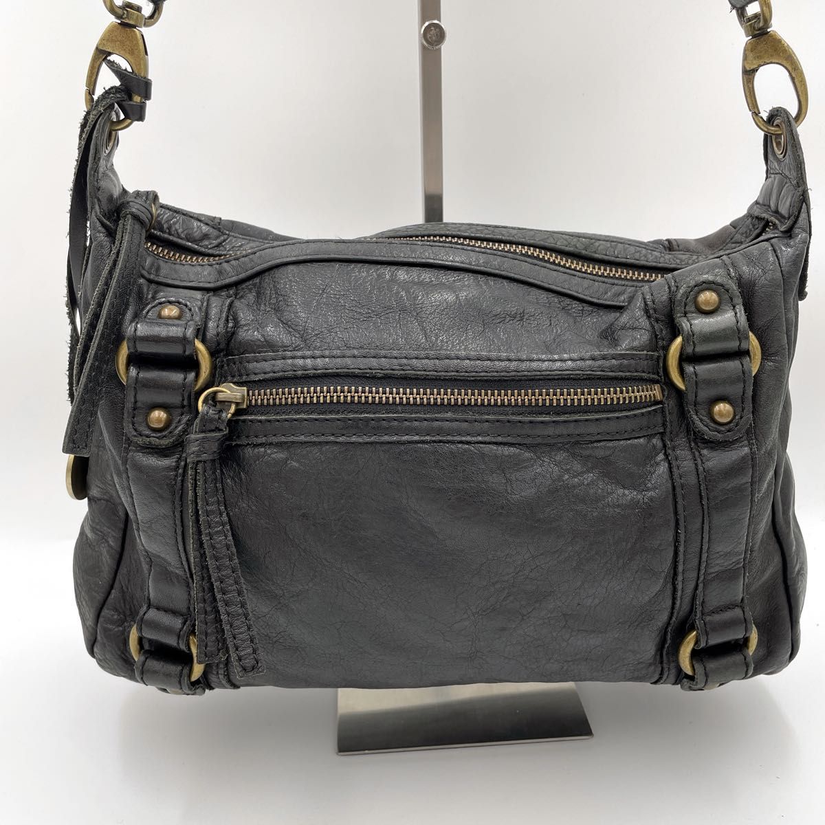 バッグ 00s archive Y2K shoulderbag studs black Y2K archive gimmick shoulder bag ショルダーバッグ 斜めがけ