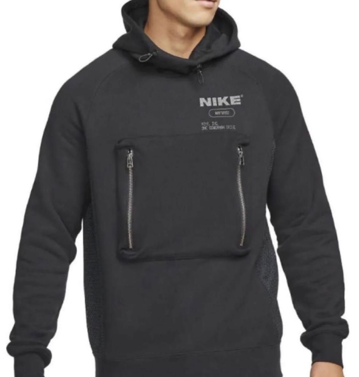 NIKE フード付きスウェットパーカー MED グレー/ブラック NIKE ナイキ フード付きパーカー 黒 スポーツウェアシティメイド