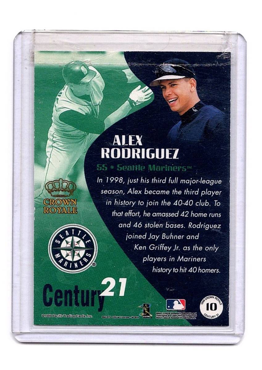 MLB 1999 Pacific CROWN ROYALE Alex Rodriguez アレックス・ロドリゲス 新品ミント状態品_画像2