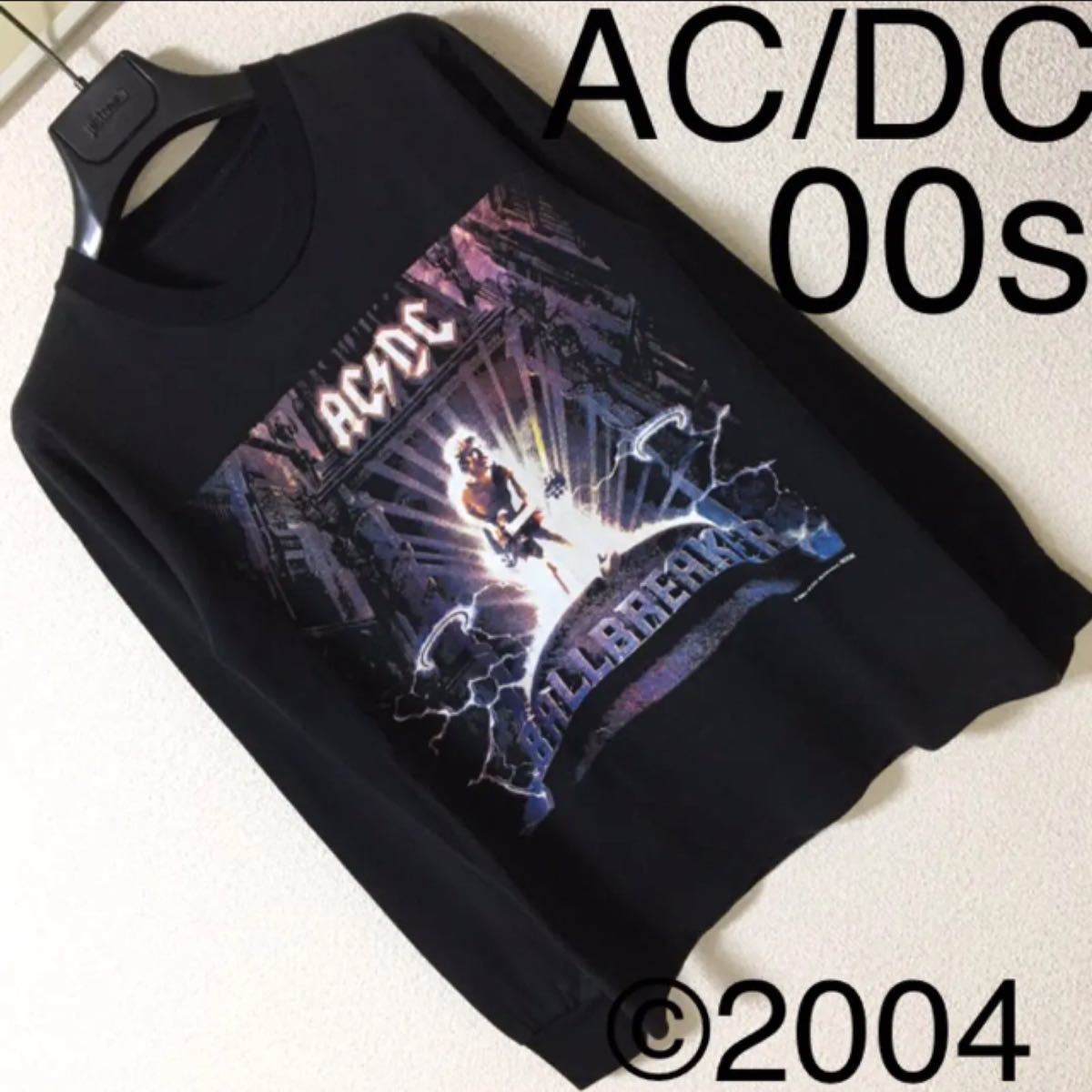 00s◆AC/DC◆BALLBREAKER ロングTシャツ 2004コピーライト XS相当 ブラック 黒 ボールブレイカー 95年作 ロンT セットリスト_画像1