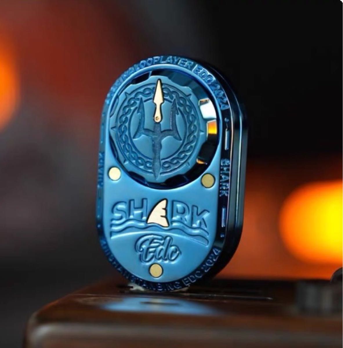 SHARK EDC ブルー フィジェットトイ EDC フィジェットトイ フィジェットスライダー Shark ブルー