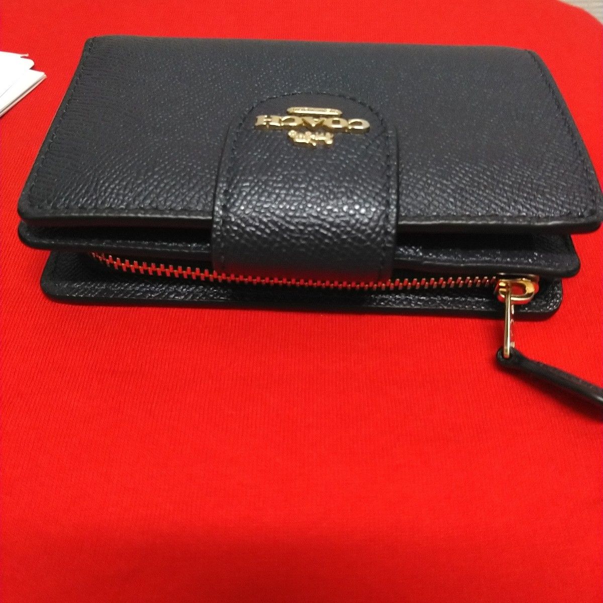 COACH ネイビー 二つ折り財布 保存袋付き COACH 二つ折り財布 ネイビー 未使用|Yahoo!フリマ(旧PayPay