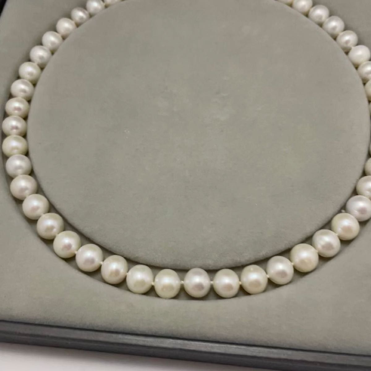 【silver925留め具】稀少大粒本真珠ネックレス 10 ~9mm 新品 45cm 天然パール