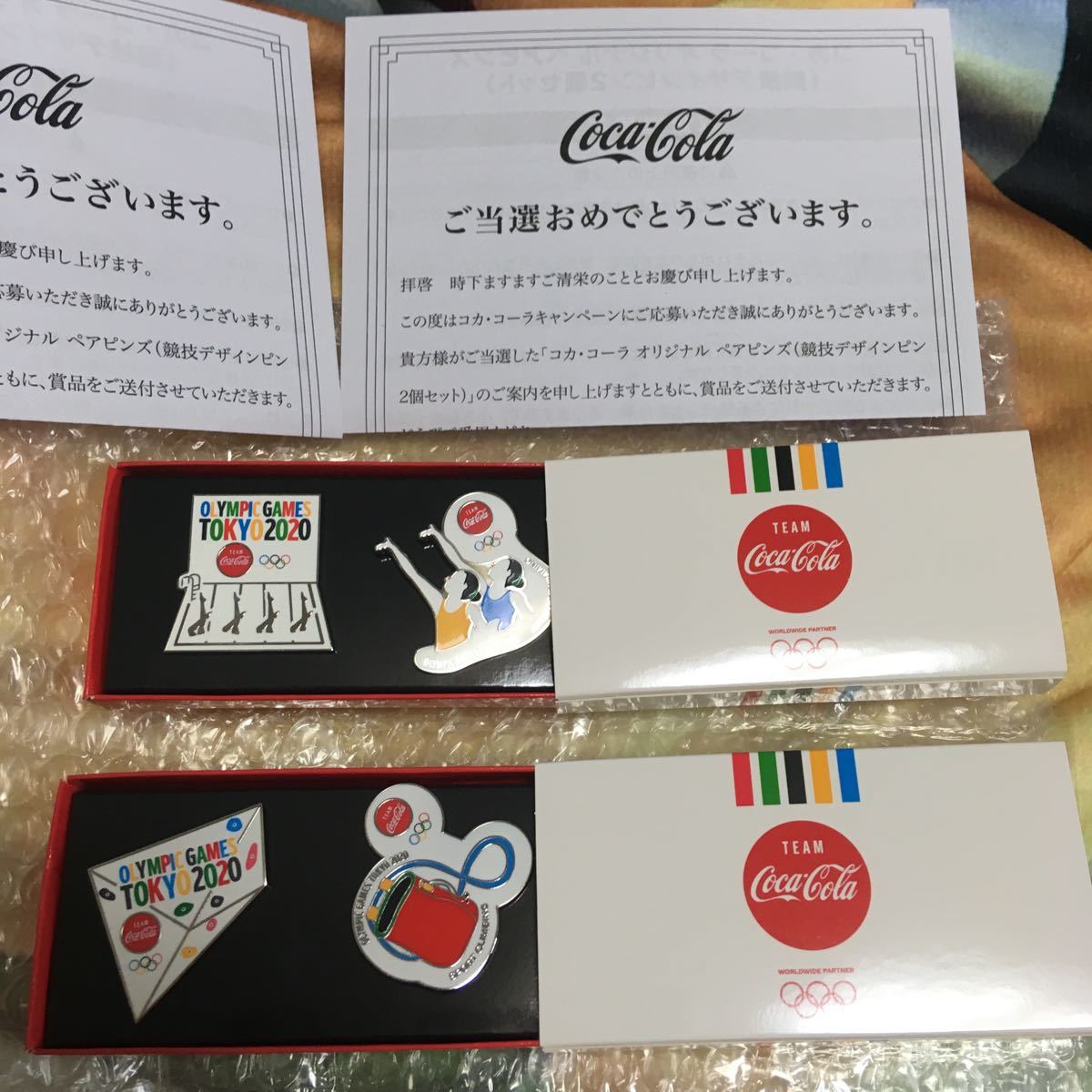 コカコーラ 東京オリンピック ピンバッジ 非売品 2点セット｜PayPayフリマ
