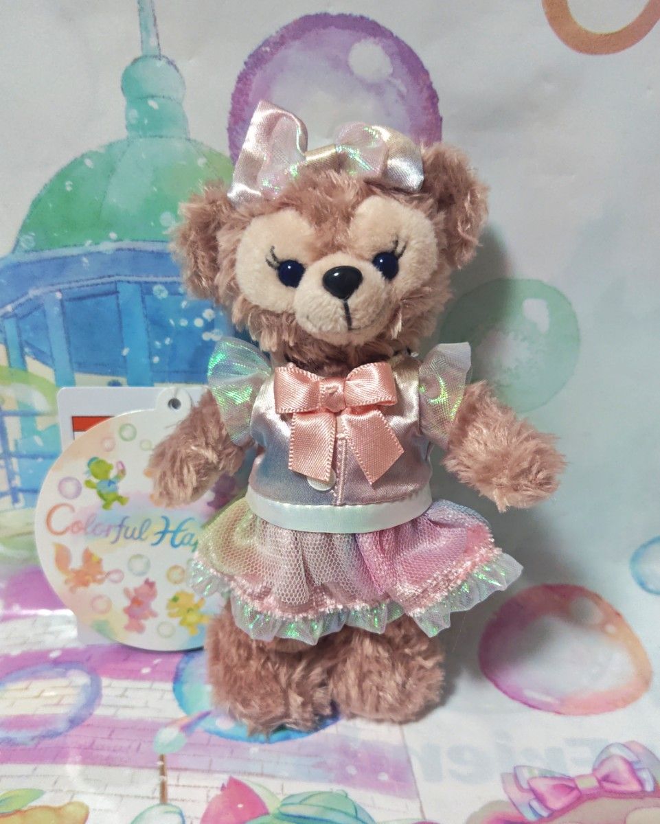 新品 シェリーメイ 20周年 ぬいぐるみバッジ カラフルハピネス ダッフィー ディズニー ダッフィー&フレンズ 20周年 カラフルハピネス