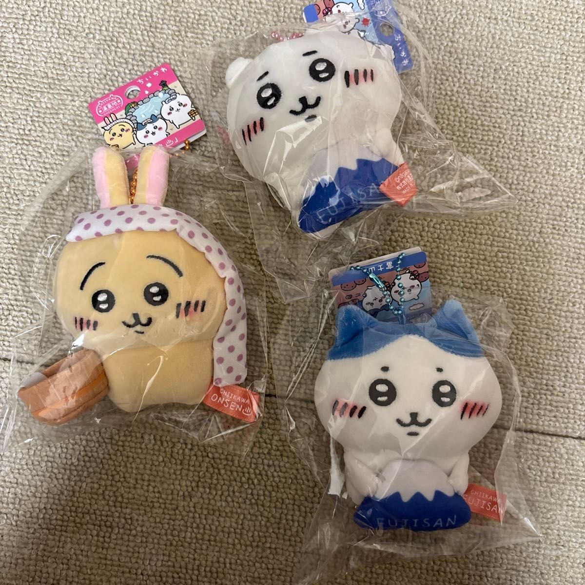 山梨限定 ぶどう ぬいぐるみキーチェーン ちいかわ、ハチワレ、うさぎ3体セット ちいかわ 富士山 ぶどう 山梨 限定 ぬいぐるみ キーチェーン