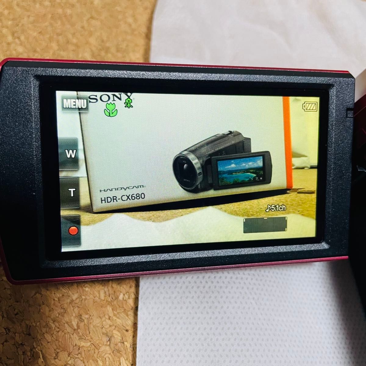 <美品>SONY HDR-CX680 ハンディカム (保証書+各種付属品付き) 美品】SONY ソニー HDR-CX680(R) HDハンディカム ケース付き