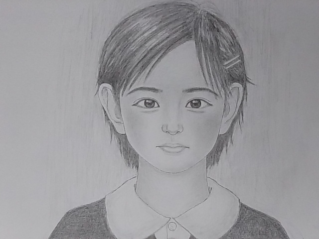  original autograph pencil sketch [ eye difference .] young lady .