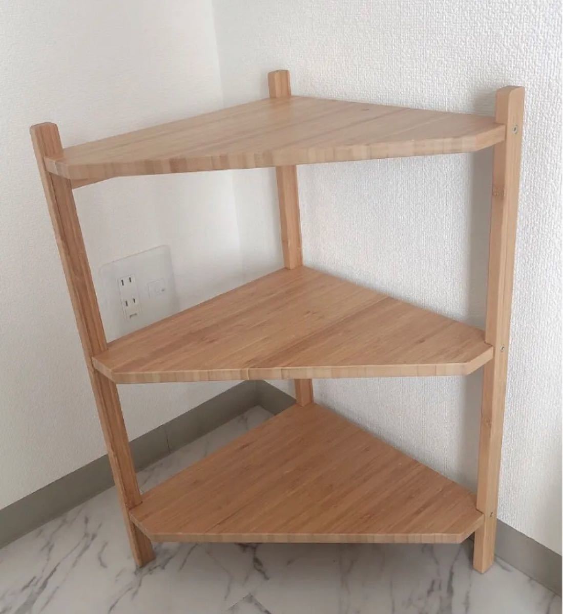 美品 IKEA RAGRUND ローグルンド 竹製 三段ラック 洗面台用シェルフ