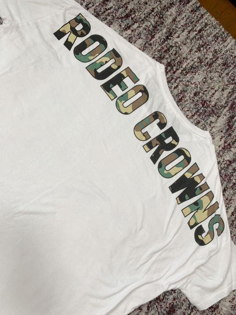 RODEO CROWNS オーバーサイズ ビッグシルエット 半袖 Tシャツ チュニック サイズFREE　迷彩