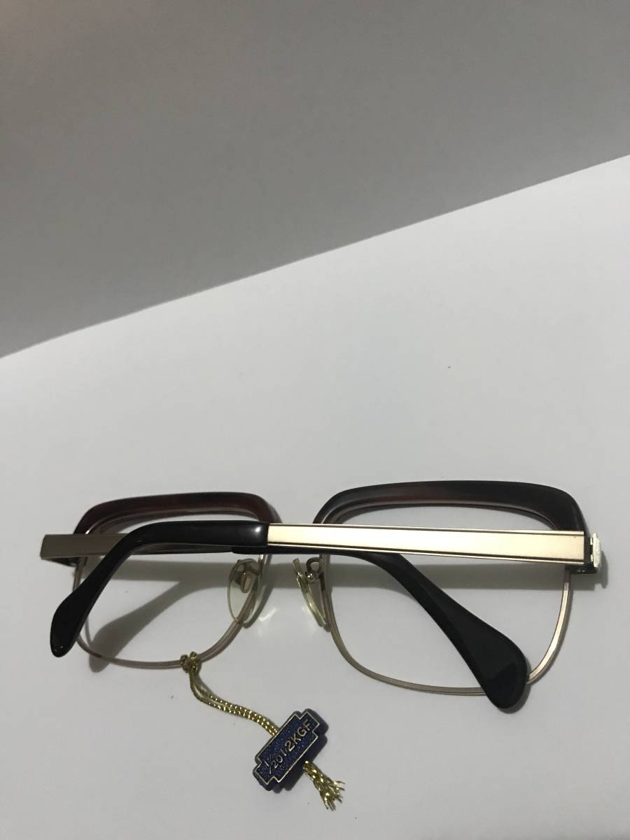 希少　ヴィンテージ サーモント　メガネ　12金張12KGF デッドストック　眼鏡　特大サイズ　昭和レトロ　新品未使用