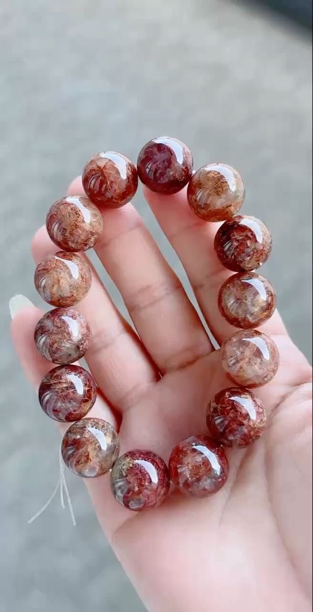 天然石カコクセナイト クリスタルクォーツブレスレット大玉16mm