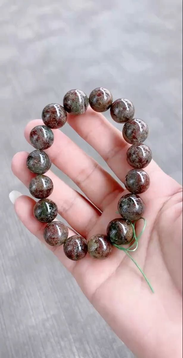 天然石グリーンファントムクォーツ ブレスレット 13mm