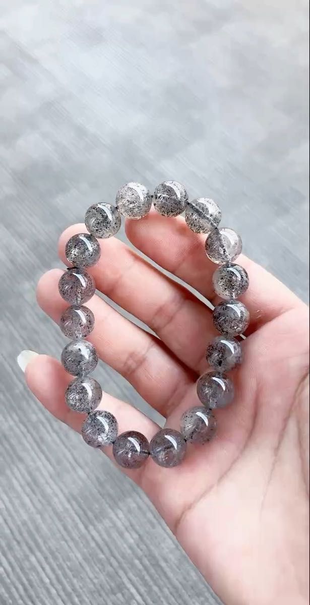 希少!ブラックストロベリークオーツ ブレスレット 天然石 11mm