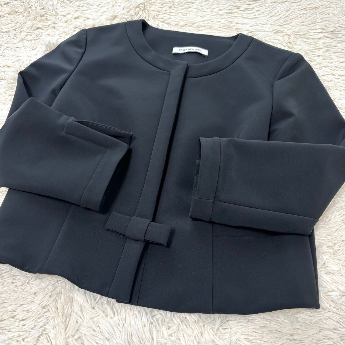 FOXEYNEWYORK フォクシーニューヨーク ジャケット 38 黒 ブラック 美品 FOXEY NEW YORK フォクシー ニューヨークセットアップ ノー