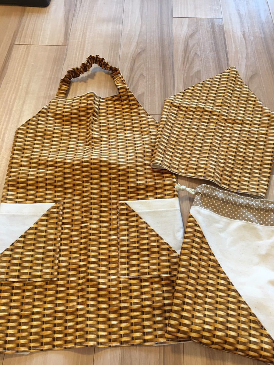 * hand made * basket pattern for children apron * triangle width * pouch size 120