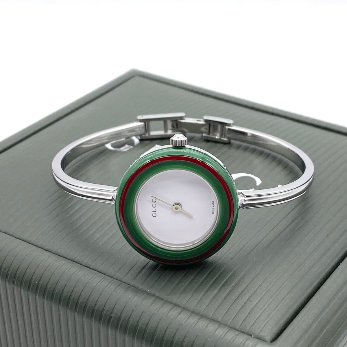 ✨新品電池✨GUCCI グッチ ローマンベゼル レディース 腕時計 良品 稼働 GUCCI チェンジベゼル シルバー 新品電池 レディース