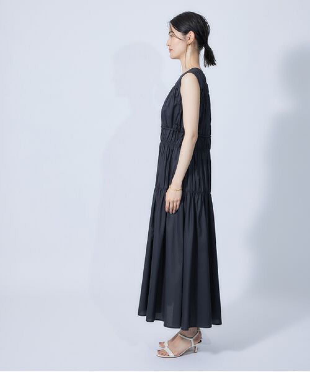 極美品 ロペ 前後2WAYティアードギャザーワンピース 22SS ノースリーブ 極美品 ロペ 前後2WAYティアードギャザーマキシ丈フレアー