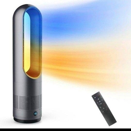 セラミックヒーター 扇風機 羽根なし タワーファン 静音 冷暖兼用 リモコン付 セラミックヒーター 扇風機 羽根なし タワーファン 静音 冷暖