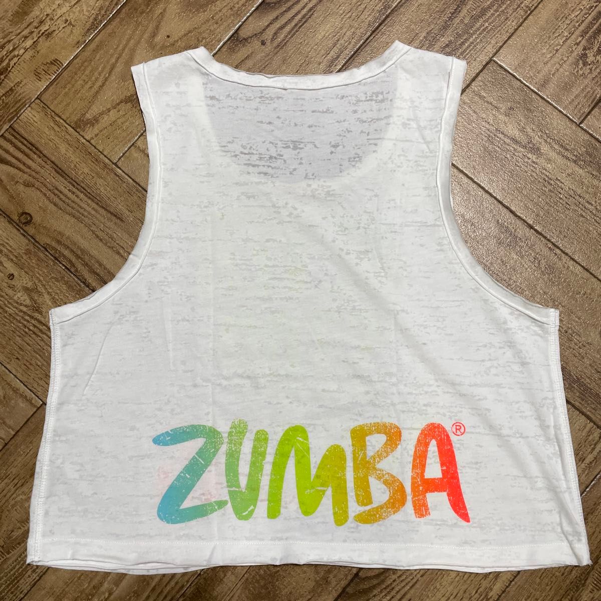 Zumba ズンバ Runway クロップ丈 スクエアネック タンクトップ ZUMBA タンクトップ ホワイト クロップド丈|Yahoo!フリマ(旧