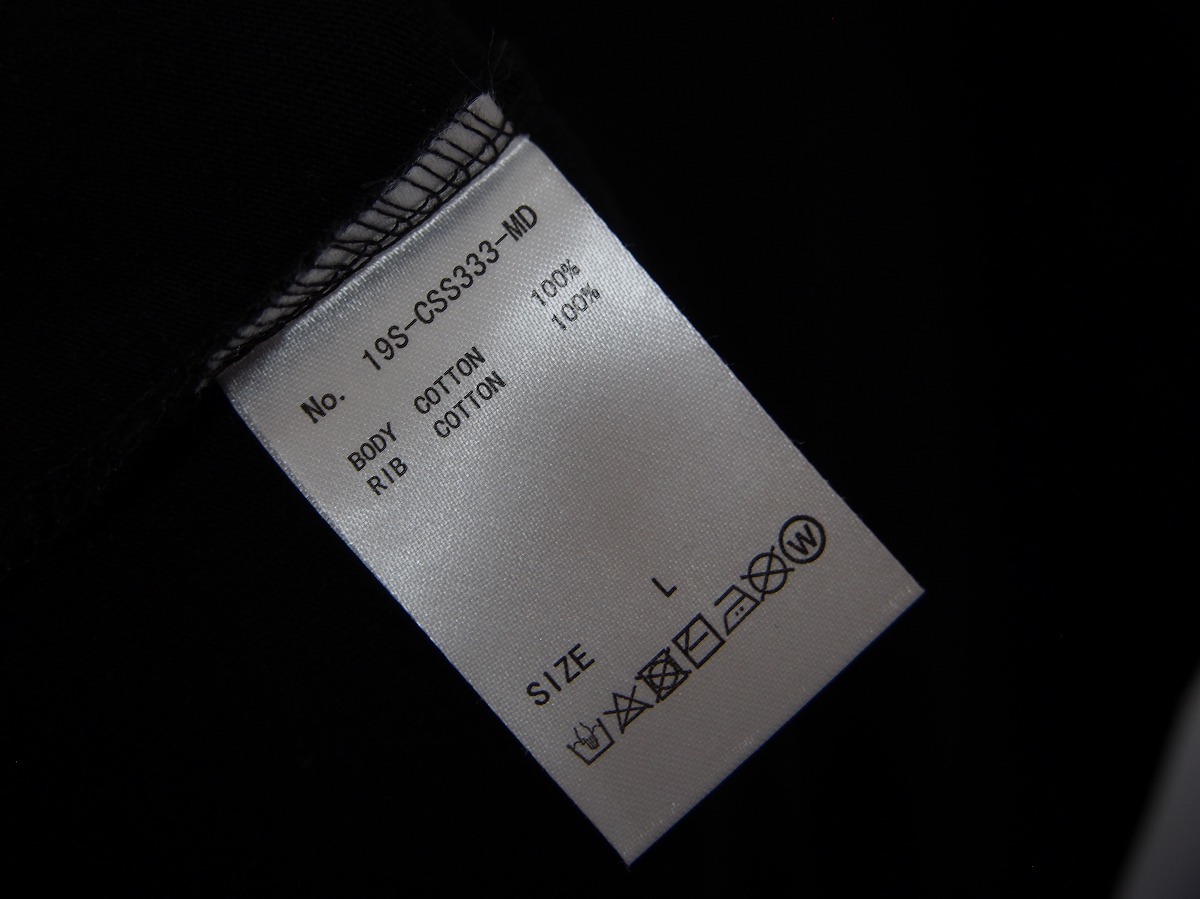 美品19SS MADDICTマディクト BLACK OUT プリント Tシャツ 半袖カットソー 黒910Jの画像6