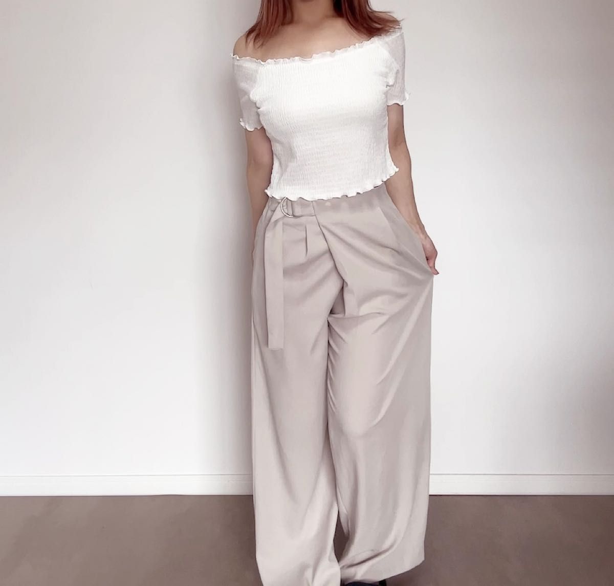 crie confort カシュクールワイドパンツ