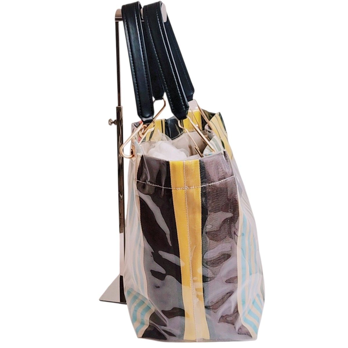 ☆MARNI(マルニ)☆ Glossy Grip ストライプ トートバッグ 大人気 MARNI マルニ トートバッグ グロッシーグリップ