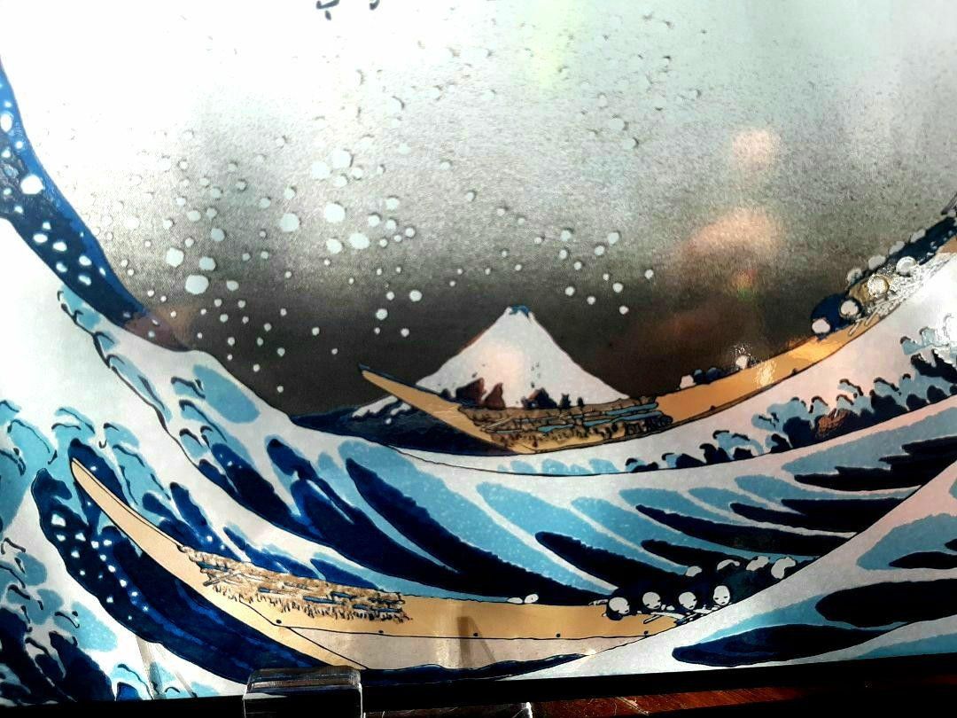 廃盤希少☆大判!富嶽三十六景 神奈川沖浪裏◇葛飾北斎 ステンドグラス 波 富士 廃盤希少 大判 富嶽三十六景 神奈川沖浪裏 葛飾北斎 ステンド