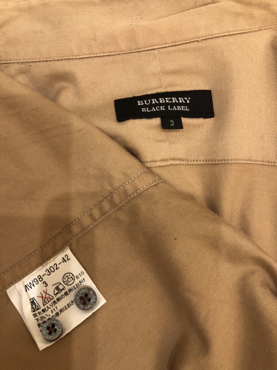 バーバリーブラックレーベル/カウボーイシャツ/ライトブラウン/3/BURBERRYBLACKLABEL/極上絶版品_画像2