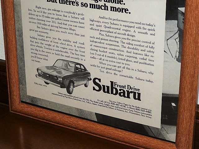 1974年 USA '70s ビンテージ 洋書雑誌広告 額装品 Subaru / スバル レオーネ ( A4 サイズ ）_画像3