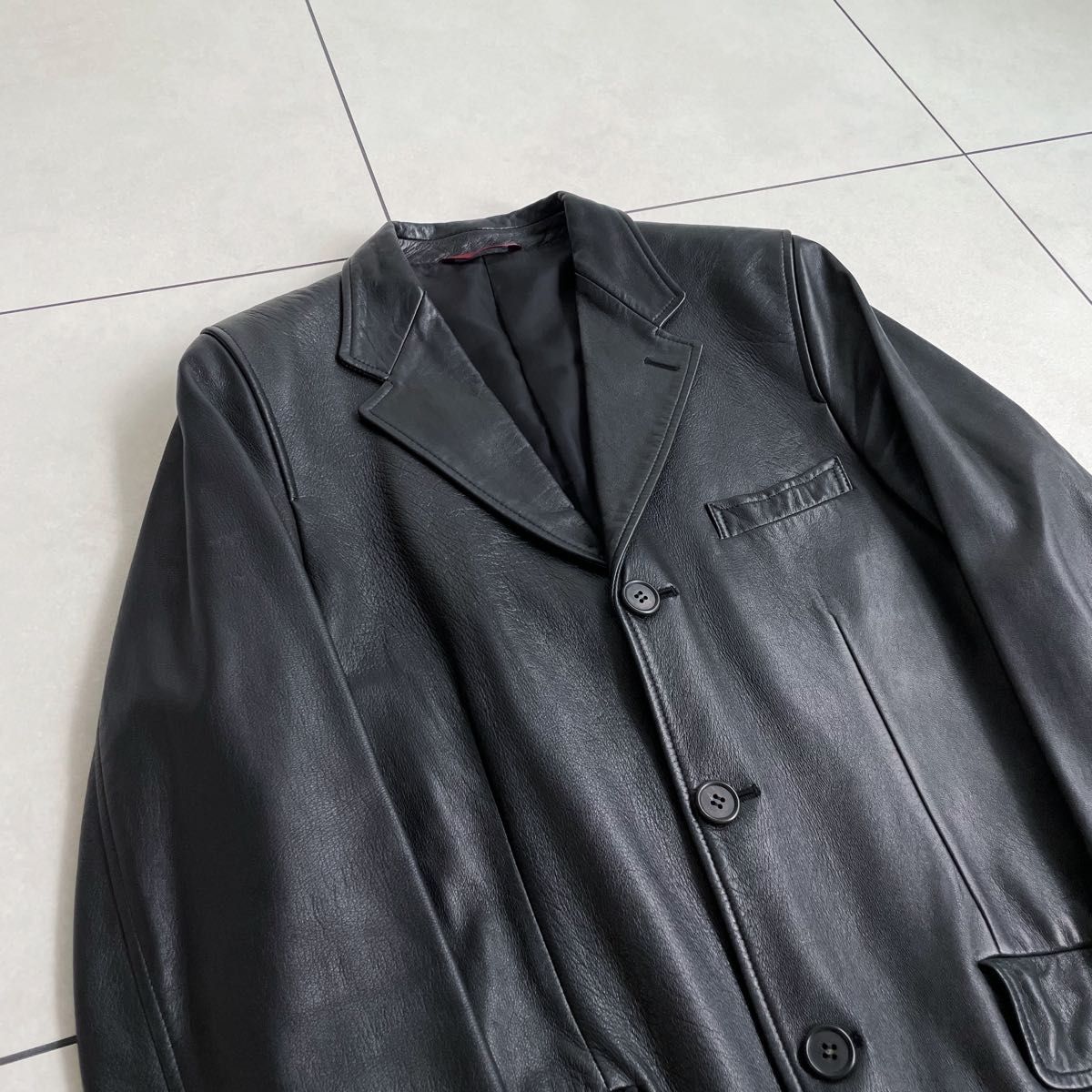 PAUL SMITH テーラードジャケット 牛革 レザー 1Bタイプ L paul smith】3B レザー テーラードジャケット|Yahoo!フリマ(旧