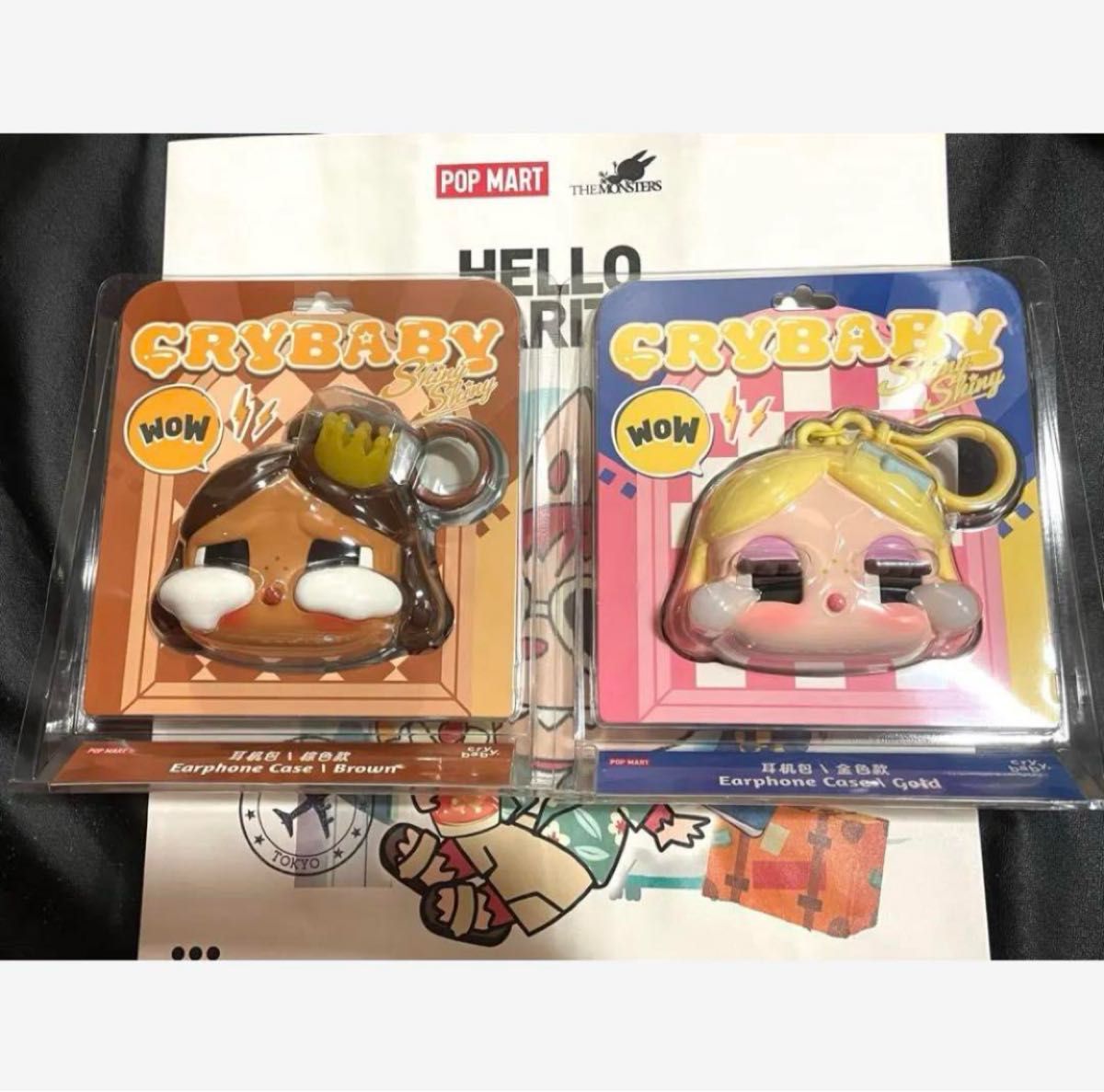 CRYBABY SHINY SHINY 正規品 ケース ブラウン ポップマート ポップマート クライベイビー SHINY SHINY イヤホンケース