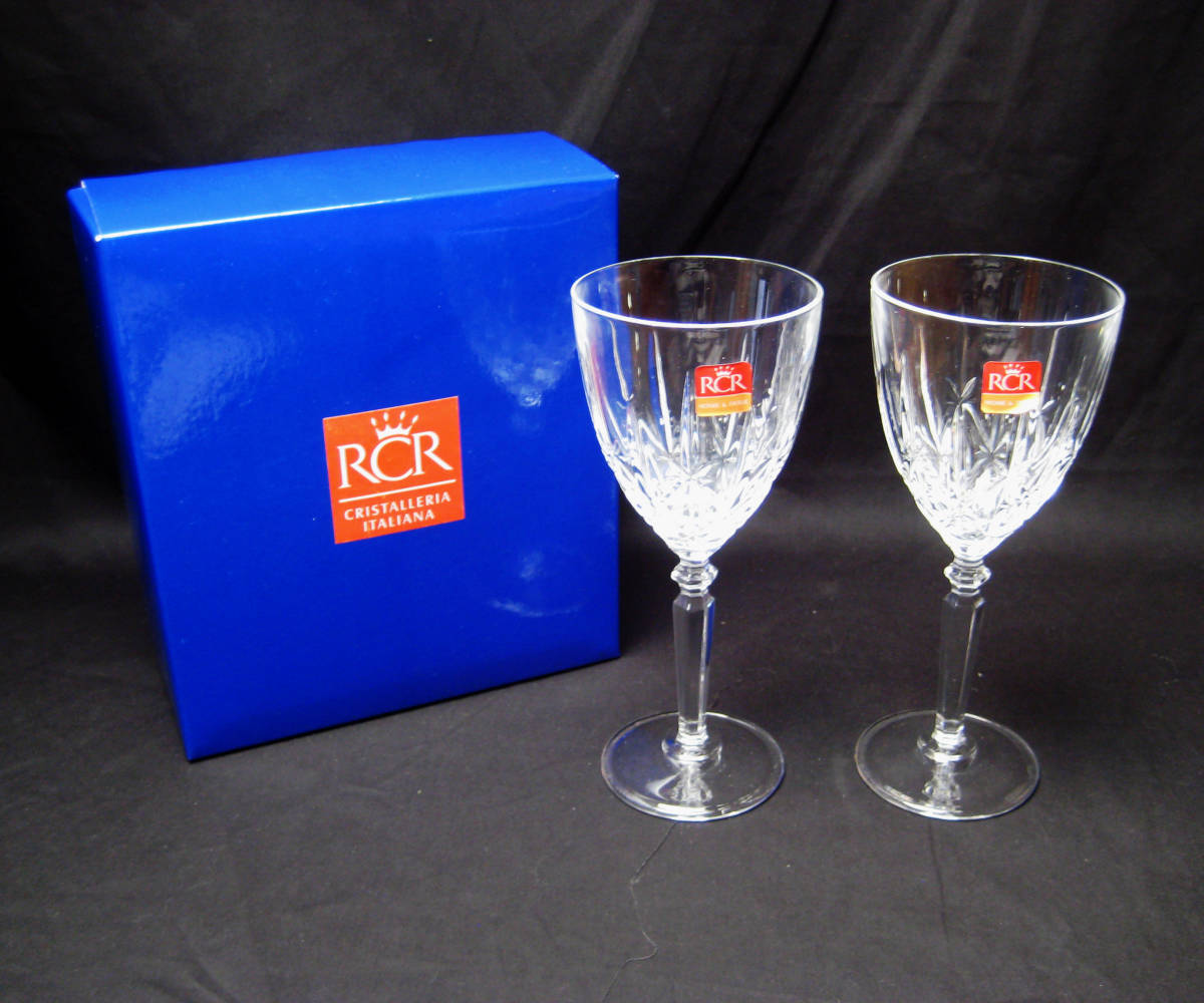 RCR ワイングラス ペア 2客組 しおり付 新品 化粧箱入 ギフト イタリア製 クリスタルガラス コレクション インテリア