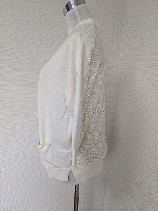 【送料無料】A267 マリリンムーン シルク シフォン ジョーゼット 絹 オフホワイト カーディガン ドルマン オーバーサイズ 大きいサイズの画像7