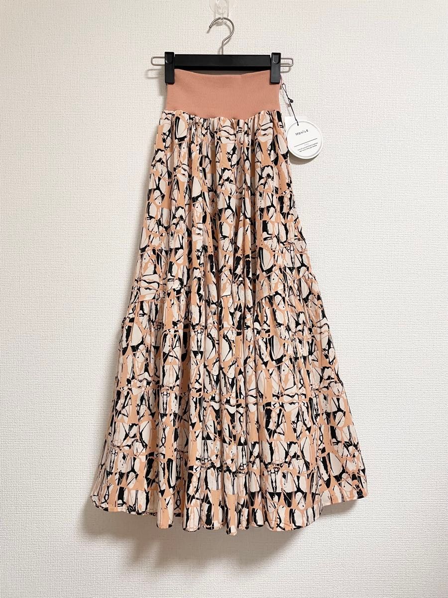 今日限定SALE 新品☆MONiLE☆ ウエストリブフレアスカート チェック柄 新品】MoNiLE モニーレ ウエストリブ ティアード フレアスカート